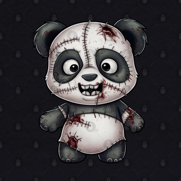 Patchwork Panda - Stitched Up - Gothic Teddy Tee by vk09design